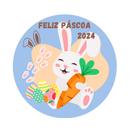 20 Adesivos redondos Feliz Páscoa 5cm