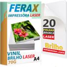 20 Adesivos Vinil Branco Brilho Para Impressora LASER A4