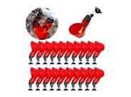 20 Bebedouro Automático completo Copo Aves Frangos Vermelho