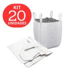 20 Big Bag Sacos Jumbo Reforçado Para Grãos, Areia, Construção, Reciclagem Alta Resistência, Reutilizável, Com Alça Capacidade 1000Kg