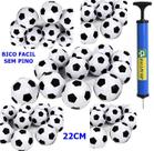 20 Bolas Dente Leite Vinil Futebol Festa 22cm (Vazias) Leve