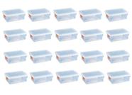 20 Caixas Plásticas Com Tampa Transparente Multi Uso 1,3 L