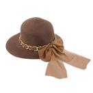 20 Chapeus D Praia Viseira Palha Corrente Sombreiro Feminina