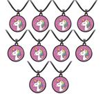 20 Colar Unicornios Rosa Fofos Lembracinha Aniversario