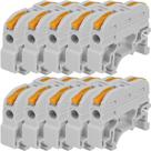 20 Conector Emenda Cinza Tipo Alavanca 1 Polo Inline Para Trilho Din 32a