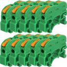20 Conector Emenda Verde Tipo Alavanca 1 Polo Inline Para Trilho Din 32a
