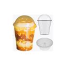 20 Copos Com Tampa Bolha 250ml + 20 Formas Para Pudim 80ml 20 Copos Com Tampa Bolha 250ml + 20 Formas Para Pudim 80ml