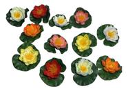 20 Flor De Lotus Artificial Flutuante Sortida Vitoria Regia