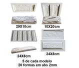 20 Fôrma Gesso 3d Tijolinho Pedra Rock Face Rústico Abs 2mm Molde para Gesso/cimento/concreto 3d