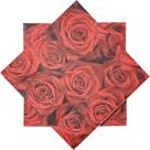 20 Guardanapo Estampado Papel Elegante Decoupagem Rosas Verm