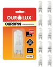 20 Lâmpadas Halógenas Ourolux Base G9 20W 220V Cor da Luz 2800K Branco Quente