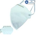 20 Máscaras Descartáveis KSN PFF2 Branca com Clip Nasal e Elástico de Cabeça 20 Máscaras Descartáveis KSN PFF2 Branca com Clip Nasal e Elástico de Cabeça