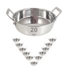 20 mini panelinha caçarola inox luxe p/ servir c/ alça m2