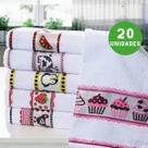 20 Panos De Copa Atoalhado Estampa Sortida Gourmet Atacado