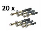 20 Parafusos Latonado Bucha 10mm Vaso Sanitário Bidê Pia