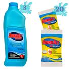 20 Pastilhas de Cloro HCL Penta 200gr + Limpa Bordas Hidroall 1L