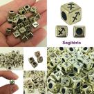 20 pçs miçangas /entremeios de signos 7mm dourado p/ bijuterias colar pulseira brinco e artesanato