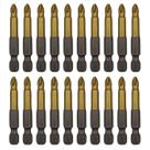 20 peças Ponta Bits Ph2 50mm Titânio Magnética Antiderrapante Ponteira Parafusadeira Antiderrapante