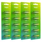 20 Pilhas Baterias Elgin 27a 12v A27 Alcalina 4 Cartela