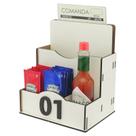 20 Porta Comanda de Mesa Sachê Guardanapo Temperos Numerados Branco