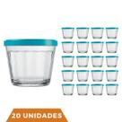 20 Pote Americano Vidro C/Tampa Cores Amlimento 150ml Nadir