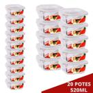 20 Pote de Vidro Hermetico Quadradao 520ML Marmita Forno Airfryer
