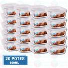 20 Pote Marmita 800ML Quadrado c/ Tampa Vidro Resistente 20 Pote Marmita 800ML Quadrado c/ Tampa Vidro Resistente