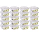 20 Pote Vidro Quadrado 320ml Tampa Hermética Pequeno Papinha