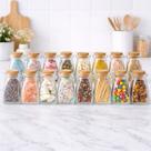 20 Potes Vidro 120ml Tampa Rolha Pote Decorativo Lembrancinha Festa Doces Temperos Artesanato Decoração