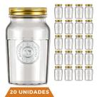 20 Potes Vidro Americano Rosca Alimentos 1,5L Vintage Nadir 20 Potes Vidro Americano Rosca Alimentos 1,5L Vintage Nadir