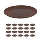 20 Prato Lanche Sobremesa Redondo Resistente 20cm Marrom Esc