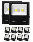 20 Refletor Led Alumínio Rgb 100w Preto