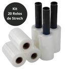 20 Rolos De Filme Multiuso Com Manopla Embala Volante 100mm
