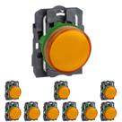 20 Sinalizador Plástico 22mm 250V Lâmpada Amarelo Para Lâmpada Ba9s Schneider