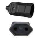 20 Tomadas Plug Femea 2 Pinos 10a Preto com Prensa Cabos 20 Tomadas Plug Femea 2 Pinos 10a Preto com Prensa Cabos
