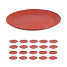 20 UN Prato Lanche Sobremesa Redondo Durável 20cm Vermelho