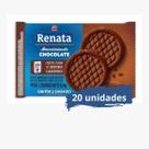 20 unidades de Biscoito Renata Amanteigado Chocolate Sachê 9g Pacote com 02