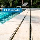 20 Unidades De Ralos Linear Modelo Oculto Em Inox Para Piscinas E Áreas De Lazer