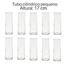 20 Vaso tubo cilindrico alto de vidro transparente 17 cm