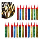 20 Velas Fontana Vulcão Chama Dourada com Faíscas Prateadas Júpiter