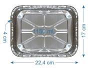200 Bandeja De Alumínio Marmitex 1150ml com Tampa