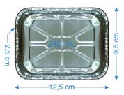 200 Bandeja De Alumínio Marmitex 240ml com Tampa