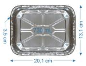 200 Bandeja De Alumínio Marmitex 730ml com Tampa