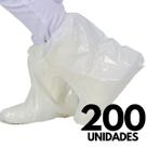 200 botas polietileno c/elastico impermeavel branca aradesc