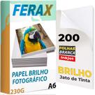 200 Folhas Papel Fotográfico Glossy 230g 10x15 Padrão