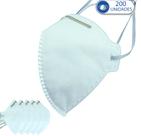 200 Máscaras Descartáveis KSN PFF2 Branca com Clip Nasal