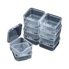 200 Peças Mini Caixas de Armazenamento Quadradas Transparentes de Plástico com Tampa Articulada 200 Peças Mini Caixas de Armazenamento Quadradas Transparentes de Plástico com Tampa Articulada