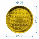 200 Prato de Bolo Salgado Laminado Dourado Nº3