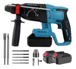2000w Martelete Perfurador Rompedor Sem Fio 2 Bateria 48v Azul 127,220v