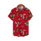 2025 Natal Novo Mickey Anime 3D Impresso Gola Masculina Camisa de Manga Curta Top Emagrecimento